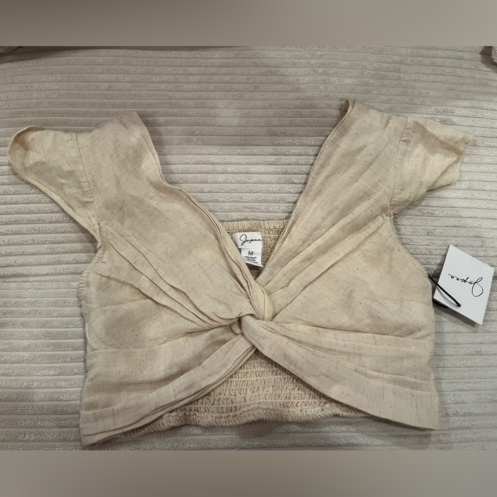 Cream Tie-Front Top